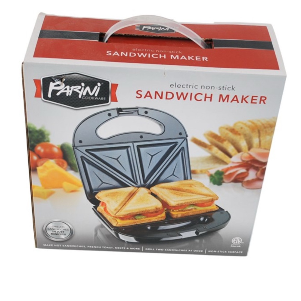 Parini Electric Non-Stick Sandwich Maker – New (Open Box) 9335